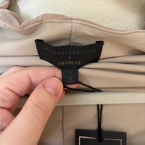 Revolve Michael Costello Franky Dress in Taupe - Picture 5 of 6